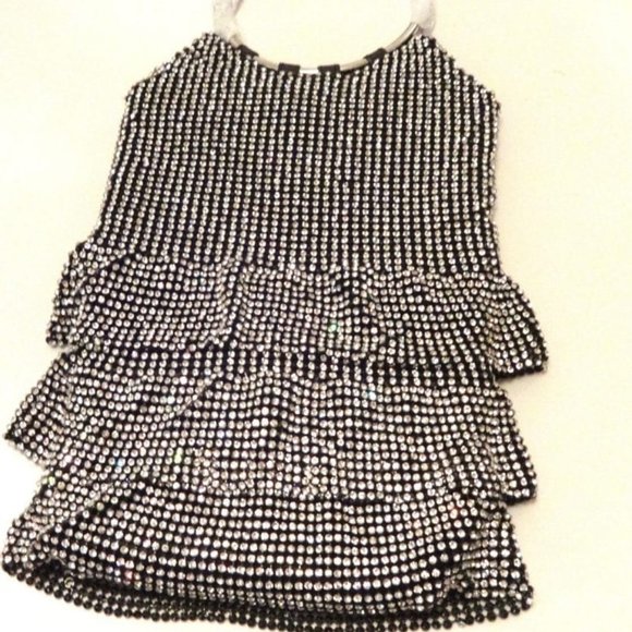 CRYSTAL STUDED DRESS SHAPE HANDBAG. CHOOSE: SILVER, GOLD, OR BLACK DIAMOND - Picture 8 of 8